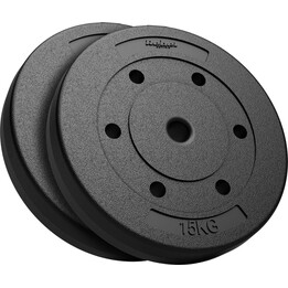 Juego de pesas bituminosas 2x15kg Rebel Active Recubrimiento de PVC