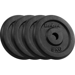 Juego de pesas de hierro fundido Rebel Active de 4 x 5 kg