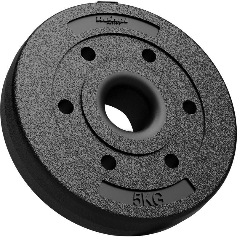 Bituminöses Hantelset 4x5kg, 51mm Loch - für Olympic Langhanteln, REBEL ACTIVE