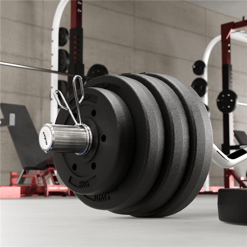 Bituminöses Hantelset 4x5kg, 51mm Loch - für Olympic Langhanteln, REBEL ACTIVE