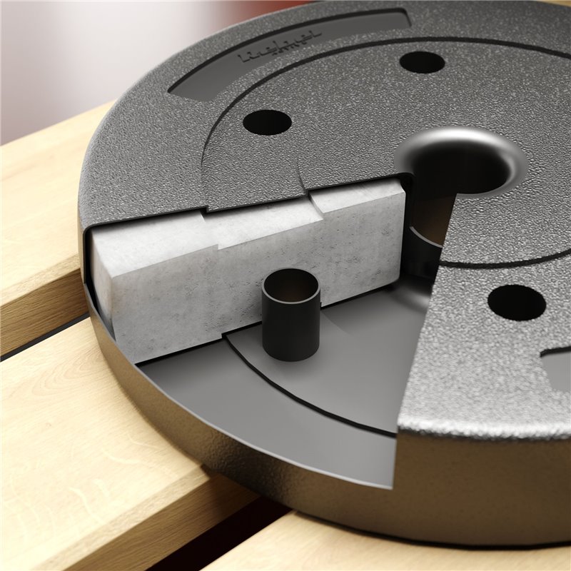 Bituminöses Hantelset 4x5kg, 51mm Loch - für Olympic Langhanteln, REBEL ACTIVE