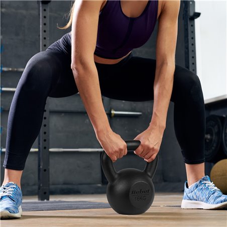 Kettlebell aus Gusseisen 16kg, REBEL ACTIVE