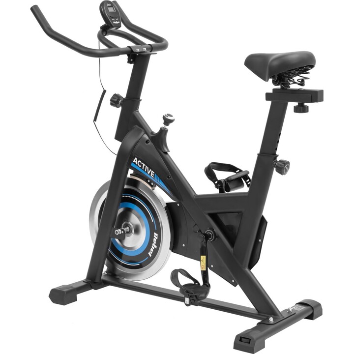 Bicicleta de spinning Rebel Active RBA-1008, Pantalla LCD, función de medir tiempo, distancia, velocidad, calorías