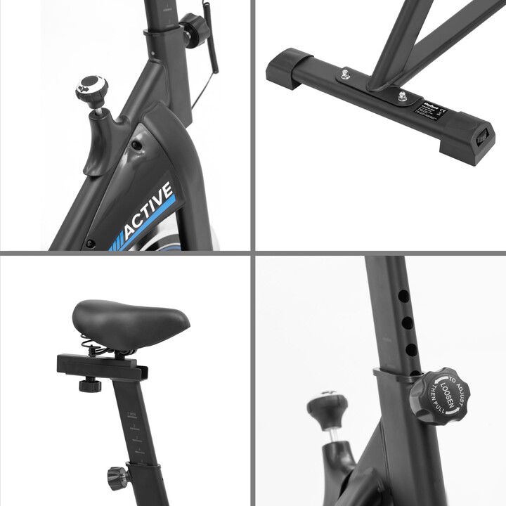 Bicicleta de spinning Rebel Active RBA-1008, Pantalla LCD, función de medir tiempo, distancia, velocidad, calorías