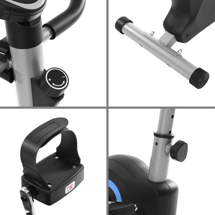 Bicicleta estática Rebel Active RBA-1013, Pantalla LCD, función de medir escaneo, tiempo, velocidad, distancia, ODO, calorías