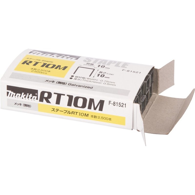 Grapa corona 10 x 10 mm, Galvanized, 2 500 piezas, F-81521