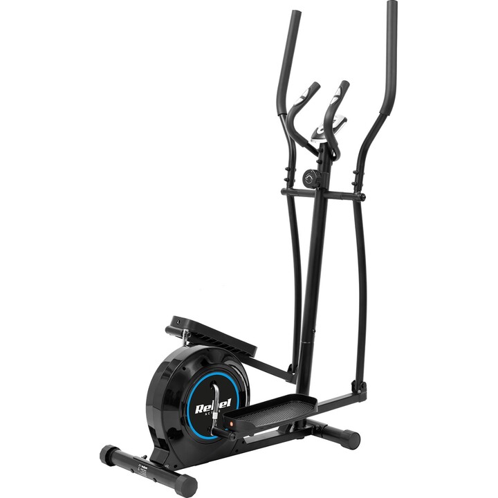 Bicicleta elíptica magnética Rebel Active RBA-1011, Pantalla LCD, Sensores de frecuencia cardíaca