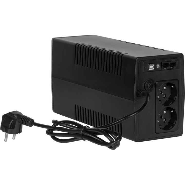 Rebel Sistema de alimentación ininterrumpida Nanopower Plus 850 UPS, Pantalla LCD, Puertos USB y RJ45