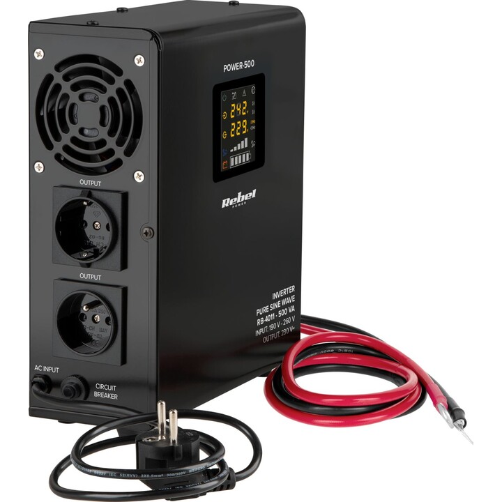 Fuente de alimentación de emergencia de pared Rebel POWER-500, 300 W, Función de carga