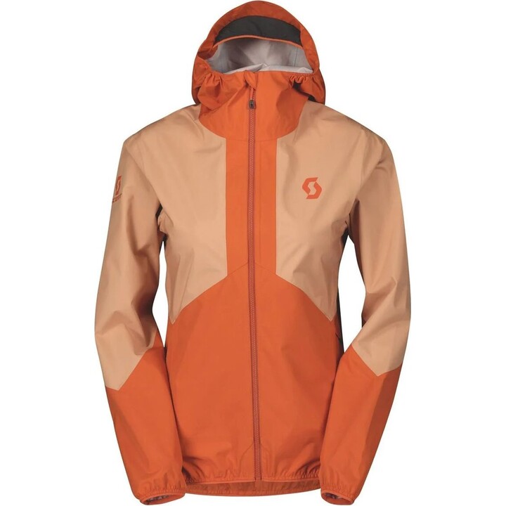 Damen SCOTT Explorair Regenjacke, orange/rosa