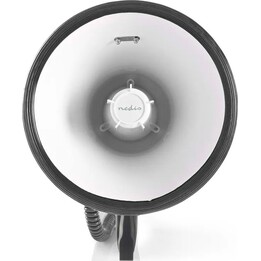 Mégaphone nedis avec enregistrement de 1500 m et 120 dB, couleur noir / blanc