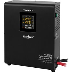 Alimentatore di emergenza da parete Rebel POWER-800 - convertitore con onda sinusoidale pura e funzione di ricarica 12V 230V 800