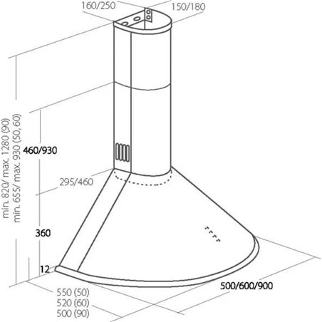 Campana Chimenea Akpo Wk-4 Dandys Eco 60 Blanco