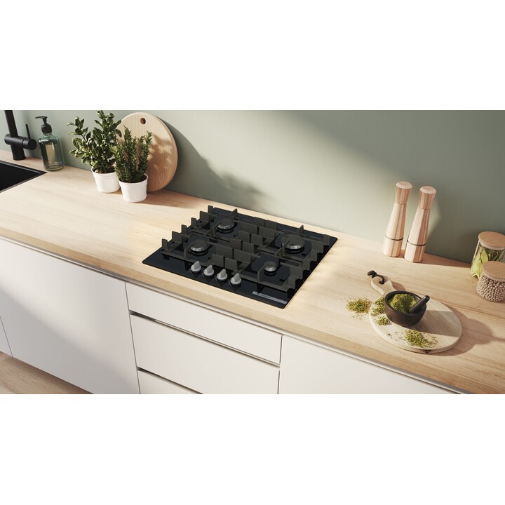 Bosch Series 4 Gas Hob PNP6B6K40 4 Zones Black