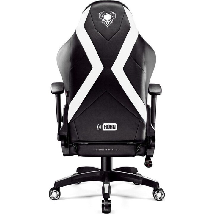 Sedia da gioco Diablo X-Horn 2.0, sedia normale, nera e bianca
