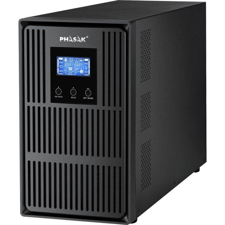 UPS Online Phasak Conqueror Pro 3000 VA Online LCD/ 3000VA-2700W/ 4 Saídas/ Formato Torre