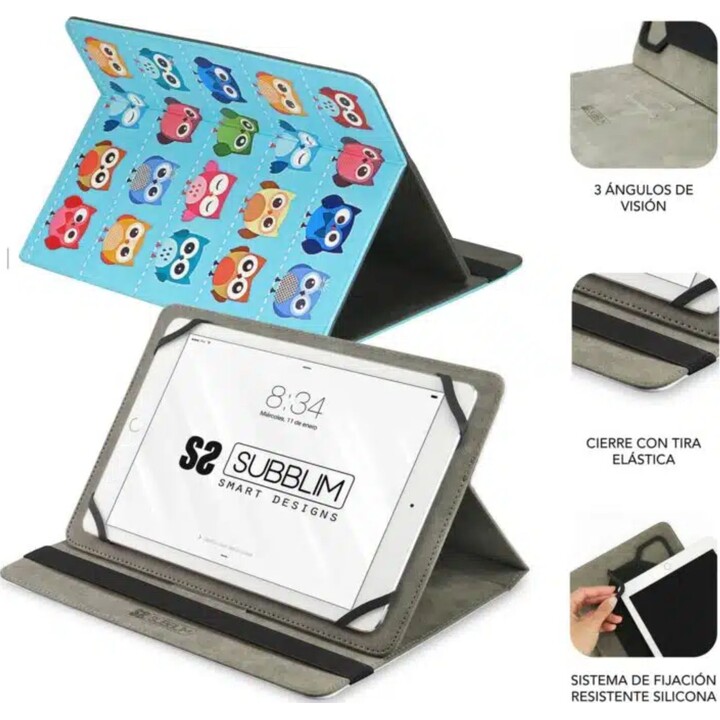 SUBBLIM Trendy Case capa universal para tablet Owls 10,1 polegadas