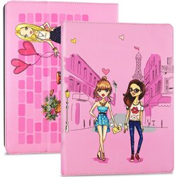 UNIVERSAL SUBBLIM TRENDY FASHION MÄDCHEN FALL FÜR TABLETTE BIS 10,6 '/ 25,6 cm - ÄHNLICHES LEDER AUSSEN - VELVET INNENRAUM