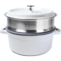 Olla redonda de hierro fundido Staub La Cocotte avec insert, 3,8 litres, couleur blanco