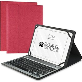 SUBBLIM Keytab Pro custodia con tastiera Bluetooth per tablet da 9,6″ a 10,8″ rossa