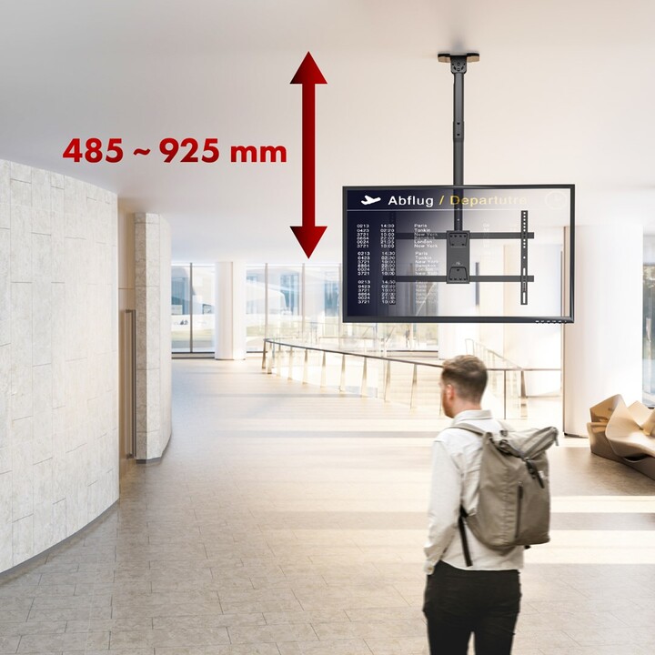 Maclean TV Ceiling Mount, Max Load 60kg, 43-86", Max VESA 600x400, MC-112 B