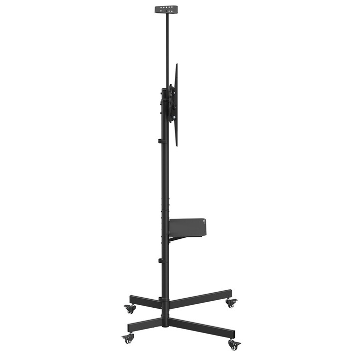 Suporte/carrinho de TV Maclean, prateleira para câmera, sobre rodas, 37-70", carga máxima de 45 kg/prateleira de 5 kg, VESA