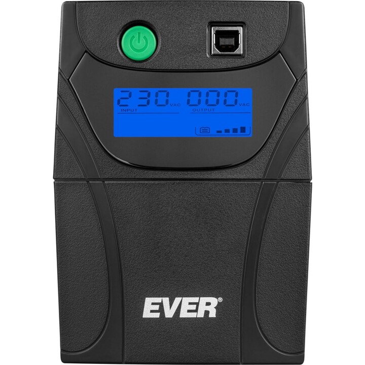 Sistema de alimentación ininterrumpida Ever EASYLINE 650 AVR USB, 360W, 650VA, Topología VI (línea interactiva)