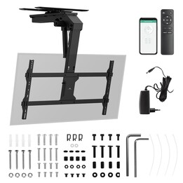 Soporte eléctrico para TV Maclean, techo, soporte Tuya, máx. VESA 800x400, ajustable +90°~-90°, para TV 43-86", max. 45kg, MC-10