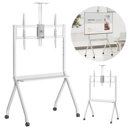 Maclean Supporto/carrello TV, ripiano per telecamera, su ruote, 55-100", carico massimo 120 kg/ripiano 10 kg, VESA max 900x