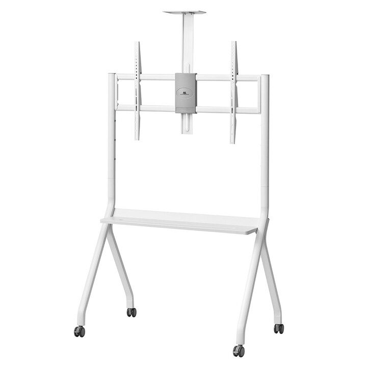 Suporte/carrinho de TV Maclean, prateleira para câmera, sobre rodas, 55-100", carga máxima 120 kg/prateleira de 10 kg, VESA