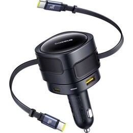 Chargeur de voiture Baseus Enjoyment Max 90 W avec câbles USB-C + Lightning et ports USB-A + USB-C