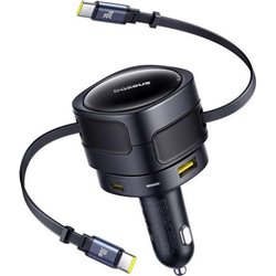 Baseus Enjoyment Max 90W Car Charger with USB-C+Lightning Cables and USB-A+USB-C Ports