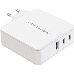 Chargeur LC-Power GaN 2x USB-C/USB-A 100W LC-GAN-100 Blanc