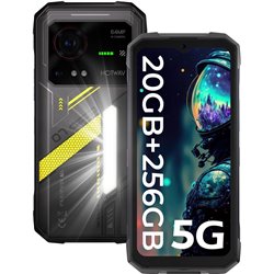Hotwav Hyper 7 5G, 20 Go de RAM 256 Go / 2Tb, 33W, Android 14, 6,6 FHD + 120 Hz 2K, 64MP, NFC, Face ID, double SIM, jaune