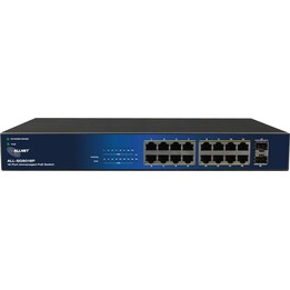 Allnet Conmutador no administrado de capa 2 de 18 puertos, Presupuesto PoE de 240 W, 16x PoE a 2x SFP