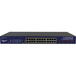 Allnet Conmutador de capa 2 gestionado inteligentemente, 28 puertos, 24 puertos 1 GbE, presupuesto PoE de 400 W, 4 puertos SFP+
