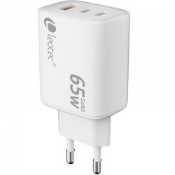 Leotec LECSPH65W3W2 GaN Wall Charger/ 2xUSB Type-C/ 1xUSB/ 65W
