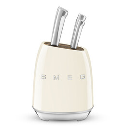 Smeg Messerblock im 50er-Jahre-Stil, cremefarben, kbsf02cr