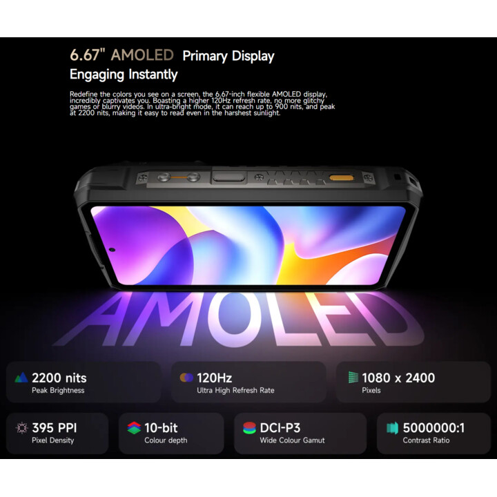 Ulefone Armor 29 Ultra, 16GB RAM 1TB, 6,67 -Zoll -Display, 21200mAh Akku, IP68, 50 MP+64 MP+50 MP, Schwarz