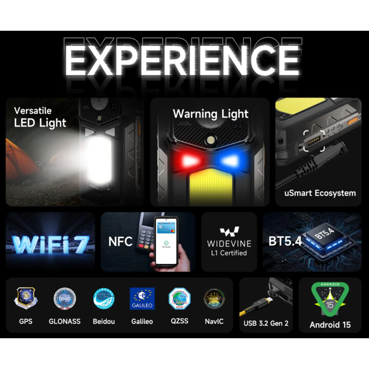 Ulefone Armor 29 Ultra, 16GB RAM 1TB, 6.67‑inch Display, 21200mAh Battery, IP68, 50MP+64MP+50MP, Black