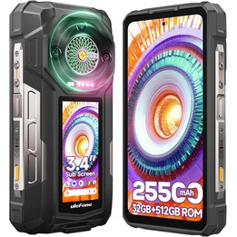 Ulefone Armor 33 Pro 5G, 32GB+512 GB/2TB, doppio schermo, dimety 7300+, 6,95+3.4 FHD+120Hz Display, 50 MP+64MP+32MP, nero