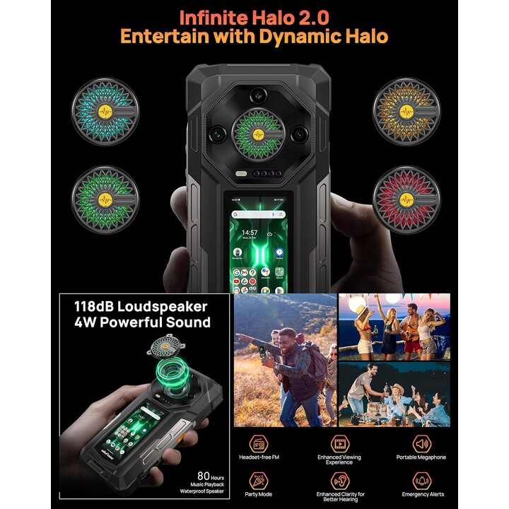 Ulefone Armor 33 Pro 5G, 32GB+512 GB/2TB, doppio schermo, dimety 7300+, 6,95+3.4 FHD+120Hz Display, 50 MP+64MP+32MP, nero