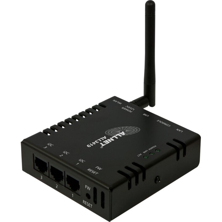 Allnet Central MSR ALL3419 con 3 puertos para sensores, WLAN y sensor de temperatura ALL3006 para automatización de edificios IP