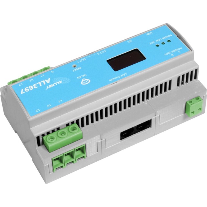 ALLNET MSR Powermeter Zentrale ALL3697-32A 32A 3fase incl. S0 (opz.) & Induzione & 2 porte sensore per IP Gebäude Automa