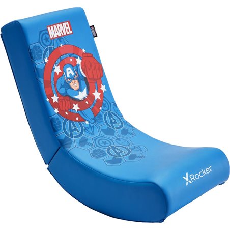 X Rocker Marvel™ Captain America Floor Rocker Gaming-Bodensessel für Kinder & Jugendliche - blau