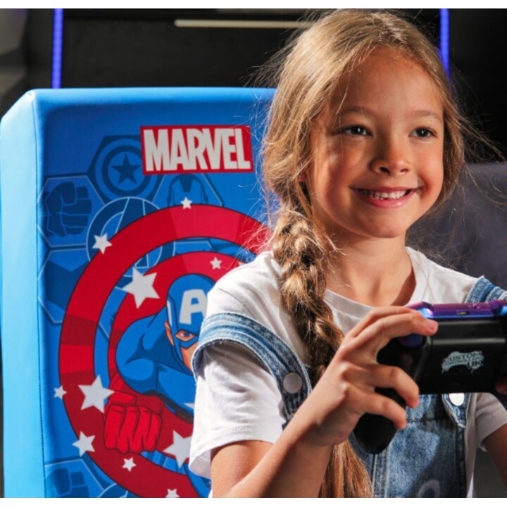 X Rocker Marvel™ Captain America Floor Rocker Gaming-Bodensessel für Kinder & Jugendliche - blau