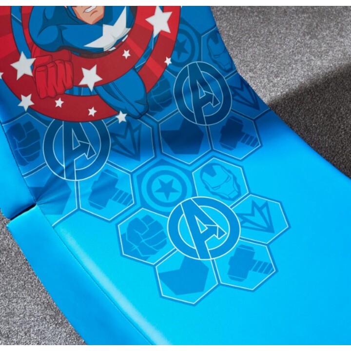 X Rocker Marvel™ Captain America Floor Rocker Gaming Floor Chair for Kids & Teens - Blue