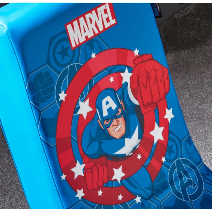 X Rocker Marvel™ Captain America Floor Rocker Gaming-Bodensessel für Kinder & Jugendliche - blau