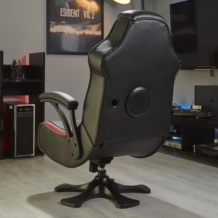 Silla gaming X Rocker Evora 2.1, sistema de audio inalámbrico y motor de vibración, negro/rojo
