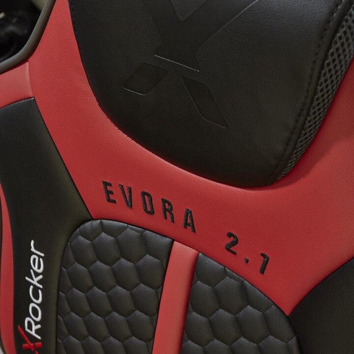 Silla gaming X Rocker Evora 2.1, sistema de audio inalámbrico y motor de vibración, negro/rojo